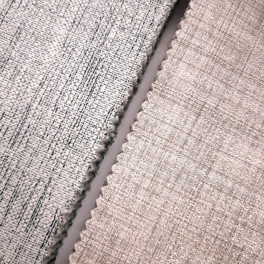 Two textured solid fabrics next to each other, set on an angle.
